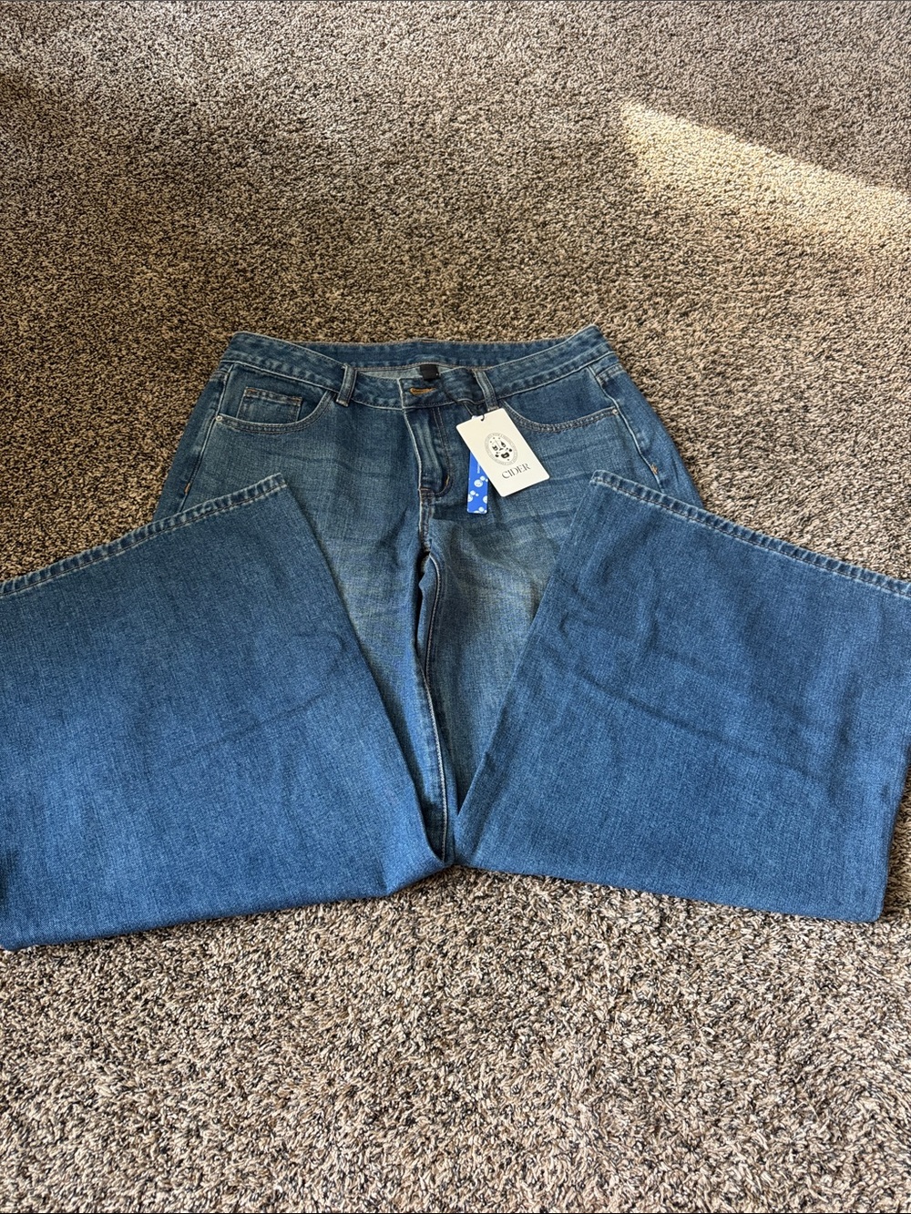 Cider Wide-Leg Jeans in Blue Denim